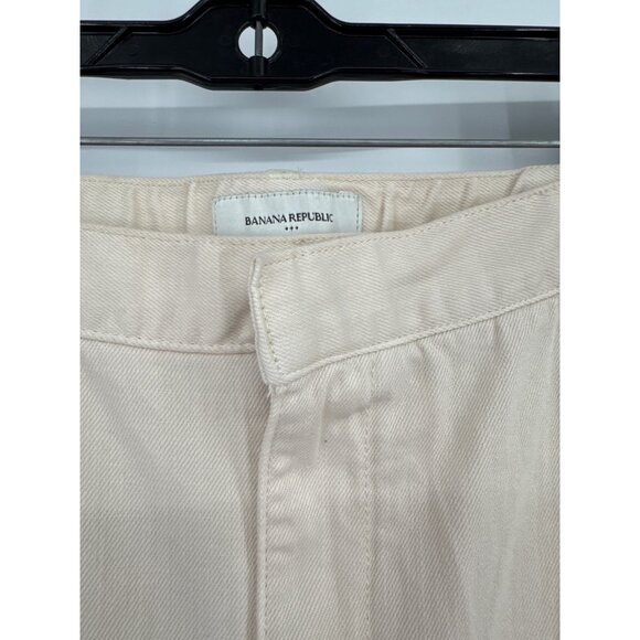 Banana Republic Relaxed Fit denim crop Pants ivory Cotton size 2xl new - Picture 2 of 6
